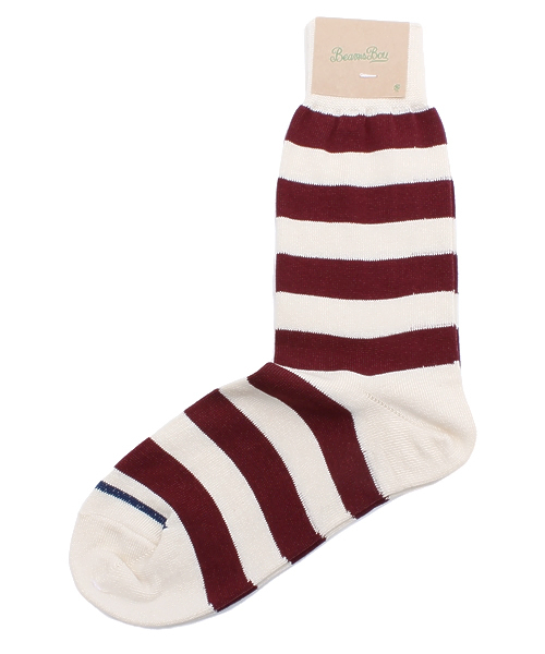 BEAMS BOY(ビームスボーイ)の「BEAMS BOY / ボーダー クルー ソックス(ソックス/靴下・レディース・ナチュラル/ミント/サックスブルー/ネイビー・ONE SIZE)」の1枚目の写真