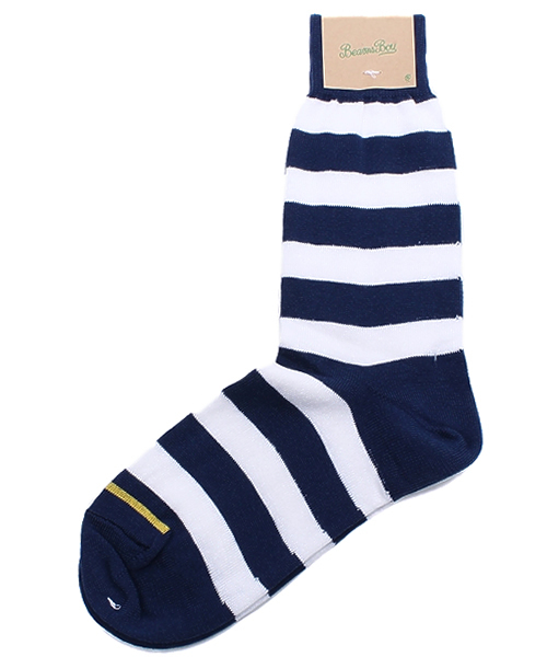 BEAMS BOY(ビームスボーイ)の「BEAMS BOY / ボーダー クルー ソックス(ソックス/靴下・レディース・ナチュラル/ミント/サックスブルー/ネイビー・ONE SIZE)」の3枚目の写真