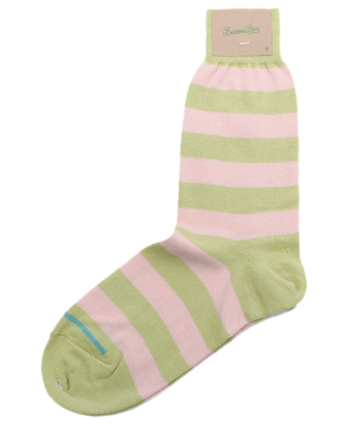 BEAMS BOY(ビームスボーイ)の「BEAMS BOY / ボーダー クルー ソックス(ソックス/靴下・レディース・ナチュラル/ミント/サックスブルー/ネイビー・ONE SIZE)」の2枚目の写真