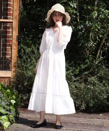 one after another NICE CLAUP | コットンレースロングワンピース(ワンピース)