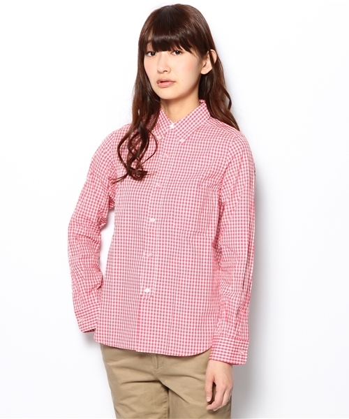 BEAMS BOY（ビームスボーイ）の「□BEAMS BOY / ギンガムB.D. 0127CL（シャツ/ブラウス・レディース・ピンク/グリーン系その他・ONE SIZE）」の2枚目の写真