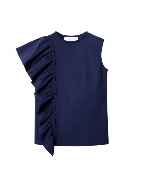 ルシェルブルー　Taffeta Ruffle Sleeveless Top