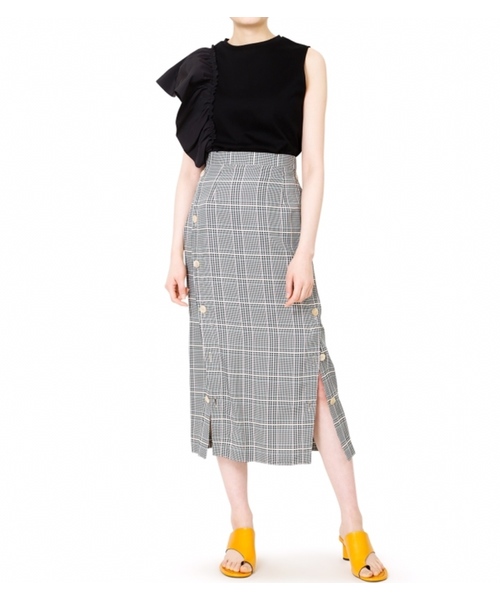 LE CIEL BLEU（ルシェルブルー）の「Taffeta Ruffle Sleeveless