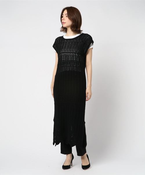 JETSET SOLO PLUS （ジェットセットソロプラス）の「透かし柄ニットワンピース（ワンピース・レディース・マスタード/ブラック/ベージュ・FREE）」の11枚目の写真