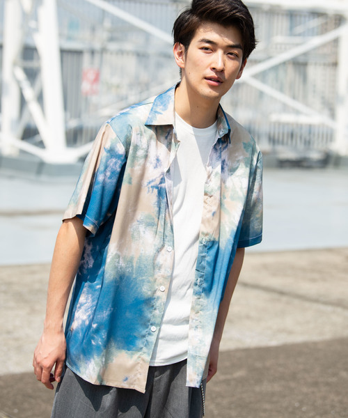 YARD PLUS（ヤードプリュス）の「YARD PLUS タイダイオーバーシャツ（シャツ/ブラウス・メンズ・ブラック/イエロー/ブルー・MEDIUM/LARGE）」の9枚目の写真