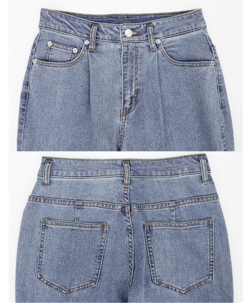 Re:EDIT（リエディ）の「[大きいサイズ有]2TYPEリサイクルハイウエストテーパードデニムパンツ（デニムパンツ・レディース・ブルー系その他/ネイビー/ブルー/ワンウォッシュ/グレー/グレー系その他・SMALL/MEDIUM/LARGE/X-LARGE）」の9枚目の写真