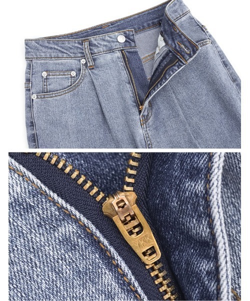 Re:EDIT（リエディ）の「[大きいサイズ有]2TYPEリサイクルハイウエストテーパードデニムパンツ（デニムパンツ・レディース・ブルー系その他/ネイビー/ブルー/ワンウォッシュ/グレー/グレー系その他・SMALL/MEDIUM/LARGE/X-LARGE）」の11枚目の写真