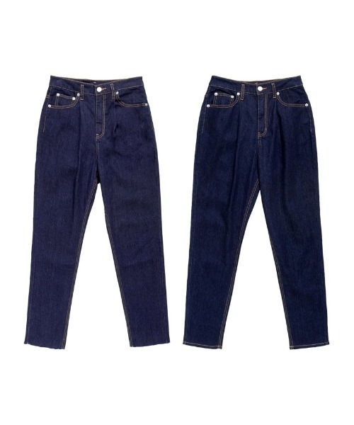 Re:EDIT（リエディ）の「[大きいサイズ有]2TYPEリサイクルハイウエストテーパードデニムパンツ（デニムパンツ・レディース・ブルー系その他/ネイビー/ブルー/ワンウォッシュ/グレー/グレー系その他・SMALL/MEDIUM/LARGE/X-LARGE）」の13枚目の写真