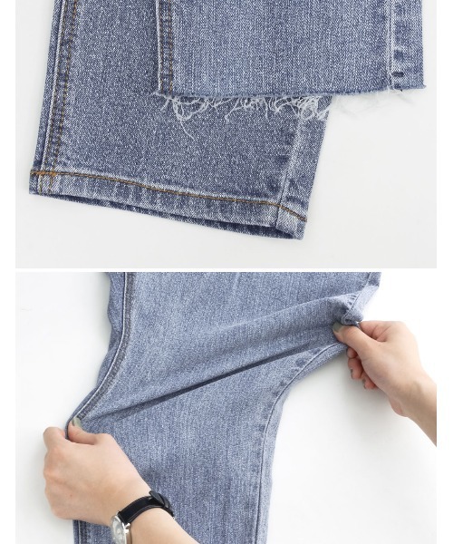 Re:EDIT（リエディ）の「[大きいサイズ有]2TYPEリサイクルハイウエストテーパードデニムパンツ（デニムパンツ・レディース・ブルー系その他/ネイビー/ブルー/ワンウォッシュ/グレー/グレー系その他・SMALL/MEDIUM/LARGE/X-LARGE）」の15枚目の写真