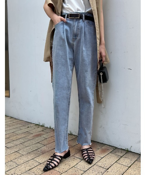 Re:EDIT（リエディ）の「[大きいサイズ有]2TYPEリサイクルハイウエストテーパードデニムパンツ（デニムパンツ・レディース・ブルー系その他/ネイビー/ブルー/ワンウォッシュ/グレー/グレー系その他・SMALL/MEDIUM/LARGE/X-LARGE）」の22枚目の写真