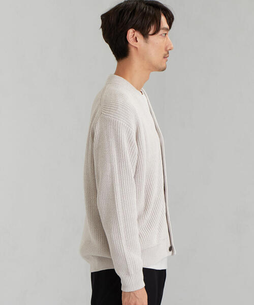 green label relaxing（グリーンレーベルリラクシング）の「SC バルキー コットン/アクリル アゼカーディガン（カーディガン/ボレロ・メンズ・ライトブルー/ナチュラル/ネイビー/ベージュ・LARGE/MEDIUM/SMALL）」の5枚目の写真