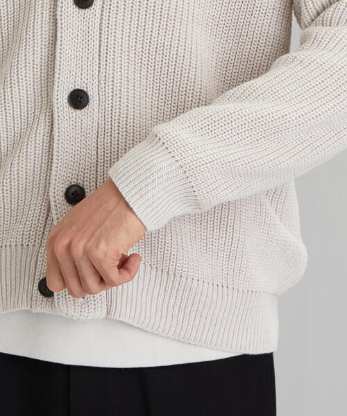green label relaxing（グリーンレーベルリラクシング）の「SC バルキー コットン/アクリル アゼカーディガン（カーディガン/ボレロ・メンズ・ライトブルー/ナチュラル/ネイビー/ベージュ・LARGE/MEDIUM/SMALL）」の8枚目の写真
