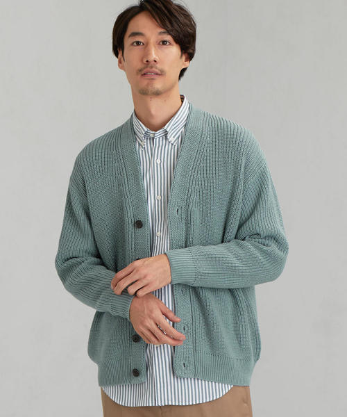 green label relaxing（グリーンレーベルリラクシング）の「SC バルキー コットン/アクリル アゼカーディガン（カーディガン/ボレロ・メンズ・ライトブルー/ナチュラル/ネイビー/ベージュ・LARGE/MEDIUM/SMALL）」の18枚目の写真