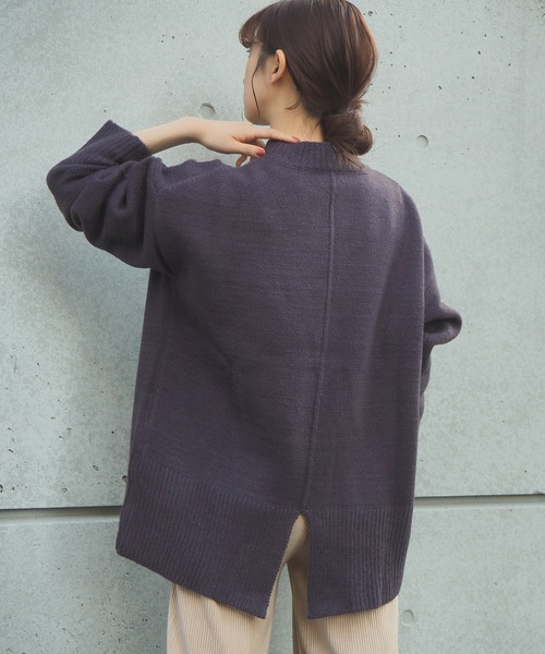 tiptop（ティップトップ）の「<pocket>【ZOZO限定アイテム】バックスリットハイネックニット（ニット/セーター・レディース・ブラック/ベージュ/ブラウン/アイボリー・FREE）」の3枚目の写真