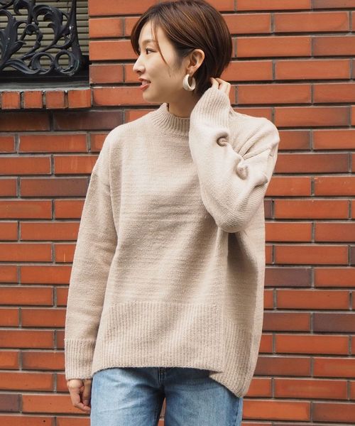 tiptop（ティップトップ）の「<pocket>【ZOZO限定アイテム】バックスリットハイネックニット（ニット/セーター・レディース・ブラック/ベージュ/ブラウン/アイボリー・FREE）」の7枚目の写真