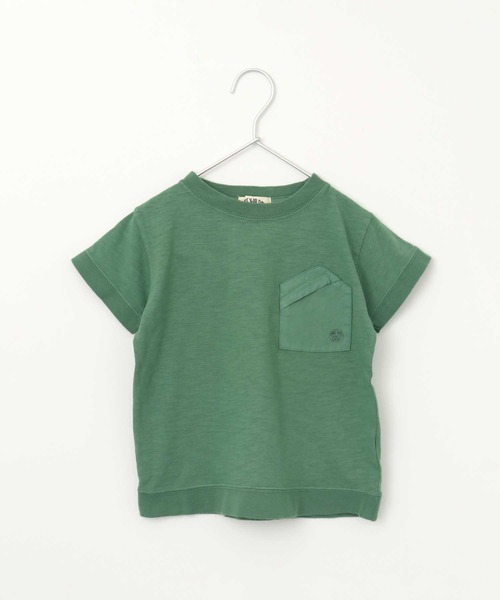 MAKE YOUR DAY（メイクユアデイ）の「【リンクコーデ】変形ポケットＴシャツ■80～140cm（Tシャツ/カットソー・キッズ・ピンク/マスタード/ブラウン/ベージュ/グリーン/ブルー・110/140/100/120/80/130/90）」の3枚目の写真