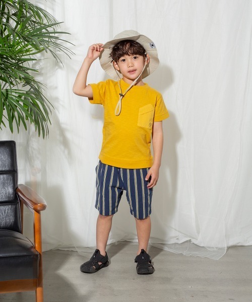 MAKE YOUR DAY（メイクユアデイ）の「【リンクコーデ】変形ポケットＴシャツ■80～140cm（Tシャツ/カットソー・キッズ・ピンク/マスタード/ブラウン/ベージュ/グリーン/ブルー・110/140/100/120/80/130/90）」の13枚目の写真