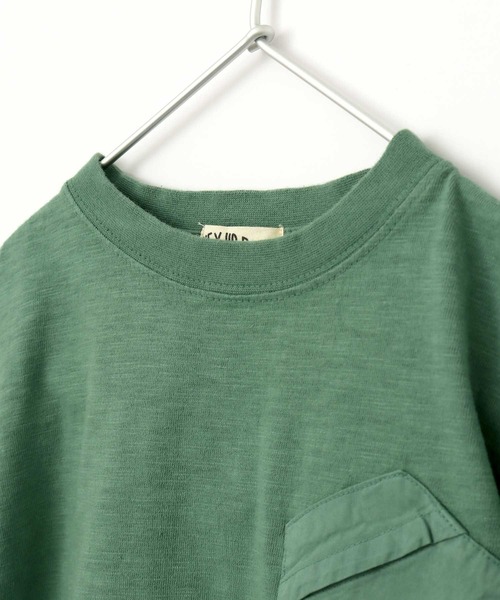 MAKE YOUR DAY（メイクユアデイ）の「【リンクコーデ】変形ポケットＴシャツ■80～140cm（Tシャツ/カットソー・キッズ・ピンク/マスタード/ブラウン/ベージュ/グリーン/ブルー・110/140/100/120/80/130/90）」の9枚目の写真