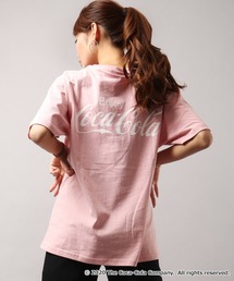 【POWER TO THE PEOPLE×Coca Cola】ダブルネーム コカ・コーラ コラボ ロゴ＆ボトルプリント 半袖Tシャツ