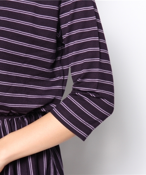 LOWRYS FARM（ローリーズファーム）の「ボーダーカットワンピース　552443（ワンピース・レディース・パープル/グリーン/ネイビー・LARGE/MEDIUM）」の9枚目の写真