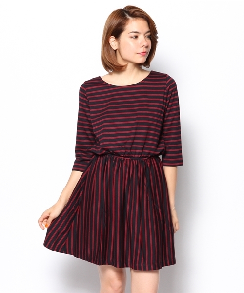 LOWRYS FARM（ローリーズファーム）の「ボーダーカットワンピース　552443（ワンピース・レディース・パープル/グリーン/ネイビー・LARGE/MEDIUM）」の12枚目の写真