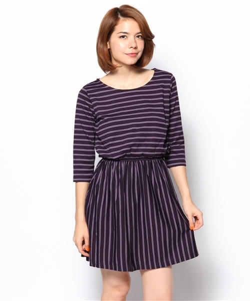 LOWRYS FARM（ローリーズファーム）の「ボーダーカットワンピース　552443（ワンピース・レディース・パープル/グリーン/ネイビー・LARGE/MEDIUM）」の13枚目の写真