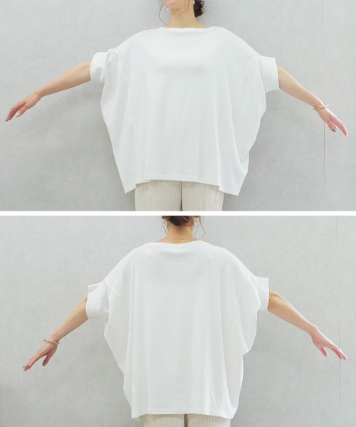 reca(レカ)の「変形デザインスリーブカットソー(Tシャツ/カットソー・レディース・ネイビー/オフホワイト/ベージュ系その他・ONE SIZE)」の11枚目の写真