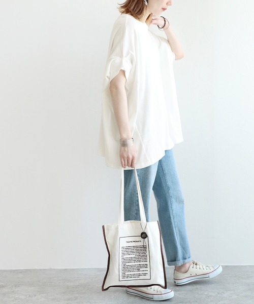 reca(レカ)の「変形デザインスリーブカットソー(Tシャツ/カットソー・レディース・ネイビー/オフホワイト/ベージュ系その他・ONE SIZE)」の19枚目の写真