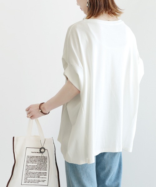 reca(レカ)の「変形デザインスリーブカットソー(Tシャツ/カットソー・レディース・ネイビー/オフホワイト/ベージュ系その他・ONE SIZE)」の20枚目の写真
