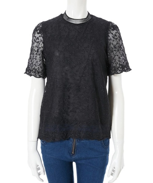 fifth（フィフス）の「シアーデザインレースブラウス（シャツ/ブラウス・レディース・ホワイト/ブラック・MEDIUM）」の4枚目の写真