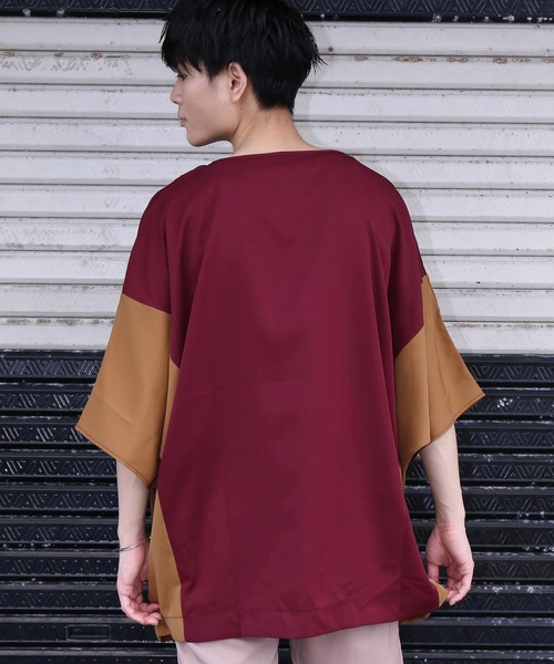 revertical(リバーティカル)の「配色ドルマンビッグTシャツ(Tシャツ/カットソー・メンズ・キャメル/ブラック/ワイン・L/M)」の12枚目の写真