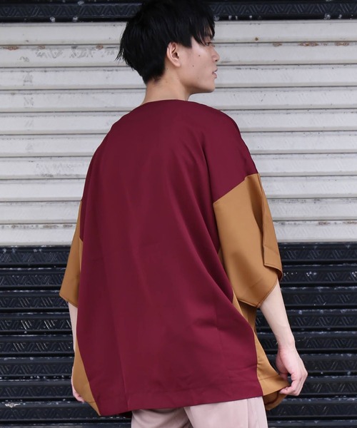 revertical(リバーティカル)の「配色ドルマンビッグTシャツ(Tシャツ/カットソー・メンズ・キャメル/ブラック/ワイン・L/M)」の21枚目の写真