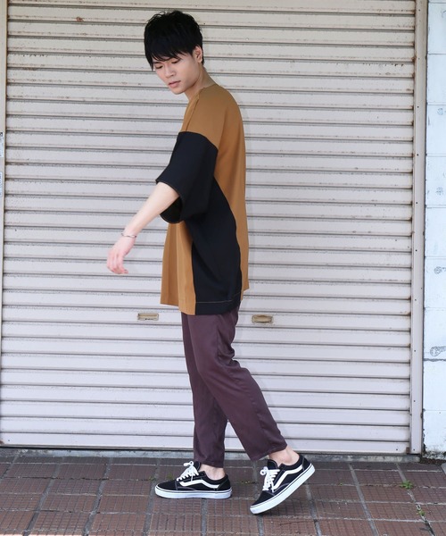 revertical(リバーティカル)の「配色ドルマンビッグTシャツ(Tシャツ/カットソー・メンズ・キャメル/ブラック/ワイン・L/M)」の17枚目の写真