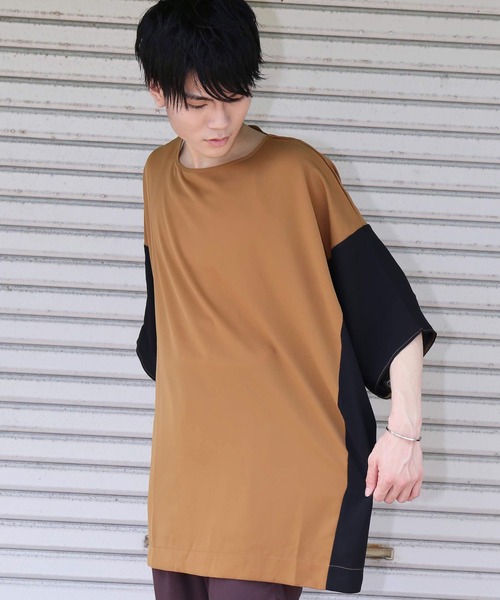 revertical(リバーティカル)の「配色ドルマンビッグTシャツ(Tシャツ/カットソー・メンズ・キャメル/ブラック/ワイン・L/M)」の22枚目の写真