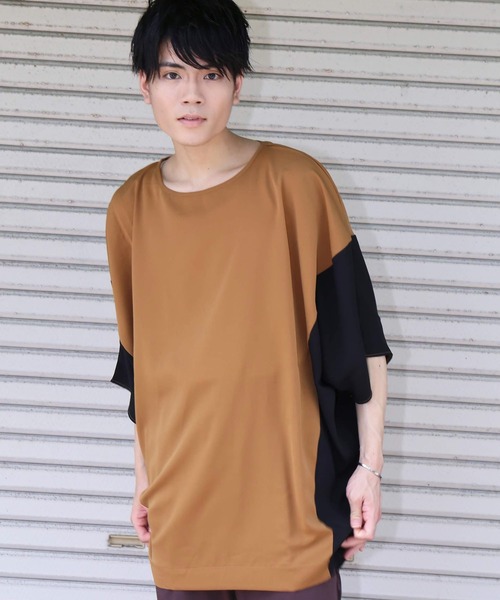 revertical(リバーティカル)の「配色ドルマンビッグTシャツ(Tシャツ/カットソー・メンズ・キャメル/ブラック/ワイン・L/M)」の20枚目の写真