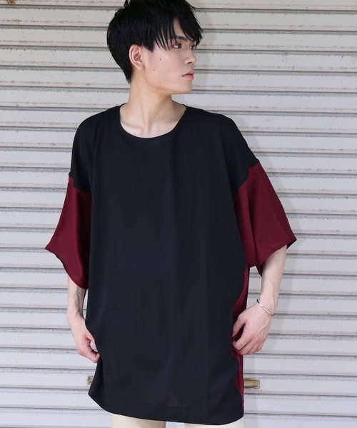 revertical(リバーティカル)の「配色ドルマンビッグTシャツ(Tシャツ/カットソー・メンズ・キャメル/ブラック/ワイン・L/M)」の18枚目の写真