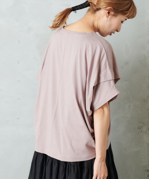 PUAL CE CIN（ピュアルセシン）の「シルケット風タックＴシャツ（Tシャツ/カットソー・レディース・チャコールグレー/ベージュ/グレー/ナチュラル/ピンクベージュ・FREE）」の16枚目の写真