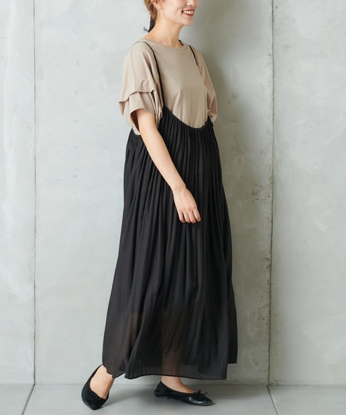 PUAL CE CIN（ピュアルセシン）の「シルケット風タックＴシャツ（Tシャツ/カットソー・レディース・チャコールグレー/ベージュ/グレー/ナチュラル/ピンクベージュ・FREE）」の11枚目の写真