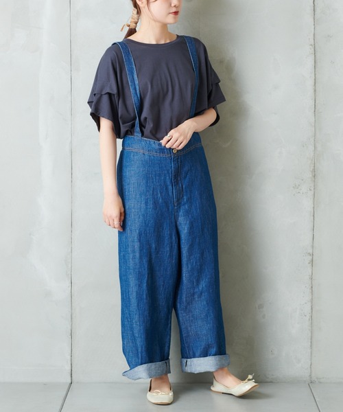 PUAL CE CIN（ピュアルセシン）の「シルケット風タックＴシャツ（Tシャツ/カットソー・レディース・チャコールグレー/ベージュ/グレー/ナチュラル/ピンクベージュ・FREE）」の8枚目の写真