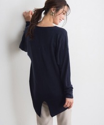 リッチカシミアタッチバックスリットニット