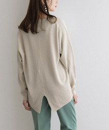 リッチカシミアタッチバックスリットニット