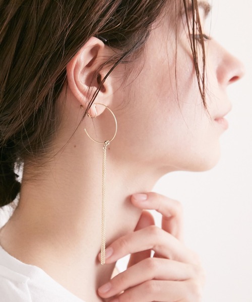 SALON adam et rope'（サロン アダム エ ロペ）の「【SALONオリジナルBOX付き】14KGFフープイヤリング（イヤリング・レディース・ブラック/ブラック系その他/ブラック系その他2/ブラック系その他3/スミクロ・FREE）」の4枚目の写真