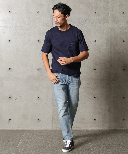 MEN'S BIGI(メンズビギ)の「<maccheronian(マカロニアン)>別注レザースニーカー(スニーカー・メンズ・ホワイト/ネイビー・01/02/03)」の12枚目の写真