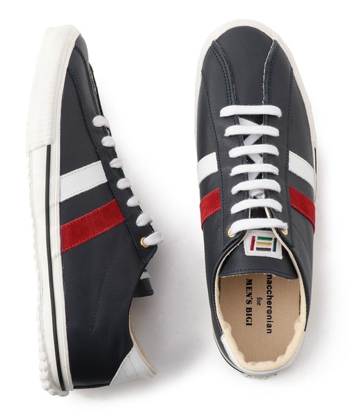 MEN'S BIGI(メンズビギ)の「<maccheronian(マカロニアン)>別注レザースニーカー(スニーカー・メンズ・ホワイト/ネイビー・01/02/03)」の8枚目の写真