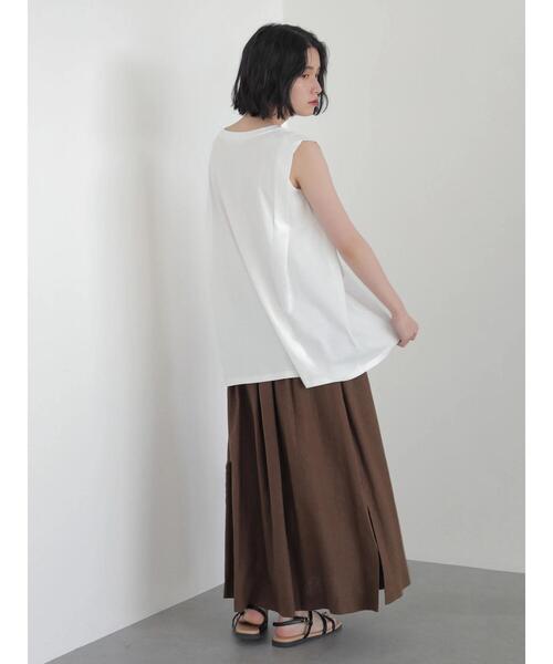 AMERICAN HOLIC（アメリカンホリック）の「リネンブレンドタックスカート　＊（スカート・レディース・ブルー系その他4/アイボリー/サックスブルー/ブラウン/ベージュ系その他2/ネイビー・FREE）」の21枚目の写真