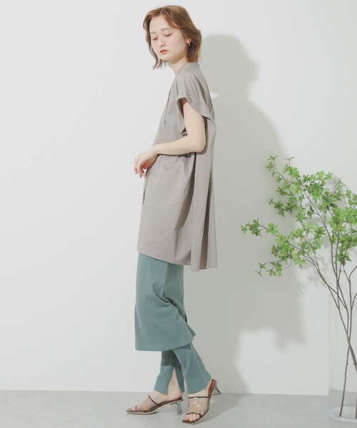 SENSE OF PLACE by URBAN RESEARCH（センスオブプレイスバイアーバンリサーチ）の「フレンチスリーブチュニックドレスシャツ（シャツ/ブラウス・レディース・グレー/ブラック/オフホワイト・ONE）」の14枚目の写真