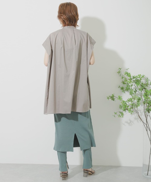 SENSE OF PLACE by URBAN RESEARCH（センスオブプレイスバイアーバンリサーチ）の「フレンチスリーブチュニックドレスシャツ（シャツ/ブラウス・レディース・グレー/ブラック/オフホワイト・ONE）」の16枚目の写真