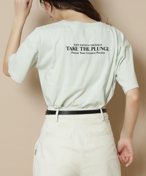 N.（N. Natural Beauty Basic）（エヌエヌナチュラルビューティーベーシック）の「◆ショートロゴＴシャツ（Tシャツ/カットソー・レディース・オフホワイト/ライトグリーン/スミクロ・MEDIUM）」の11枚目の写真