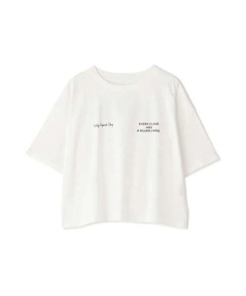 N.（N. Natural Beauty Basic）（エヌエヌナチュラルビューティーベーシック）の「◆ショートロゴＴシャツ（Tシャツ/カットソー・レディース・オフホワイト/ライトグリーン/スミクロ・MEDIUM）」の13枚目の写真