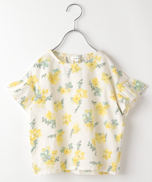 GLOBAL WORK（グローバルワーク）の「【キッズ】ソフトタッチ綿麻ブラウス/930638（シャツ/ブラウス・キッズ・ホワイト/ブラック/ベージュ/イエロー・110cm/100cm/120cm/130cm/140cm/150cm/160cm）」の6枚目の写真